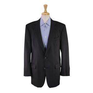 Brooks Brothers Made in USA Recent Gray Pinstripe 2-Btn Suit Blazer Jacket 43L